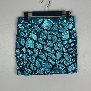 NWT Cosmopolitan Dress The Population Blue Sequin Skirt